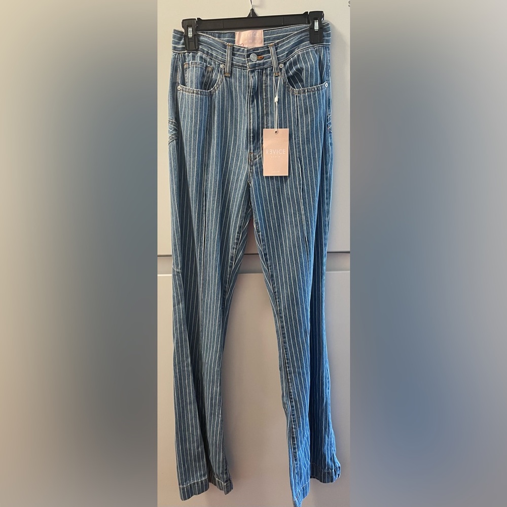 NWT heartbroken Brand new hi rise roller flair striped jeans Revice denim